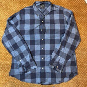 Bonobos Men's Blue Buffalo Plaid SZ XXL Slim Fit Dress Button Down Casual Work